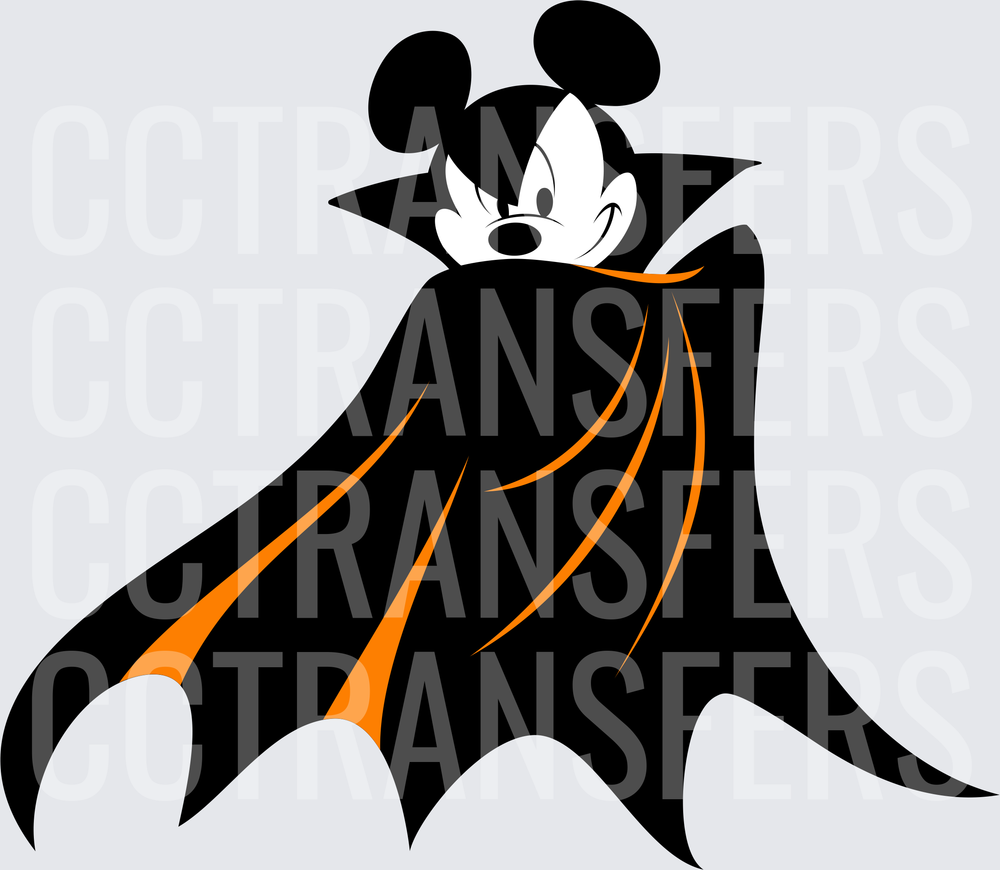 Spooky Cartoon Mouse Vampire Cape Halloween (DTF)