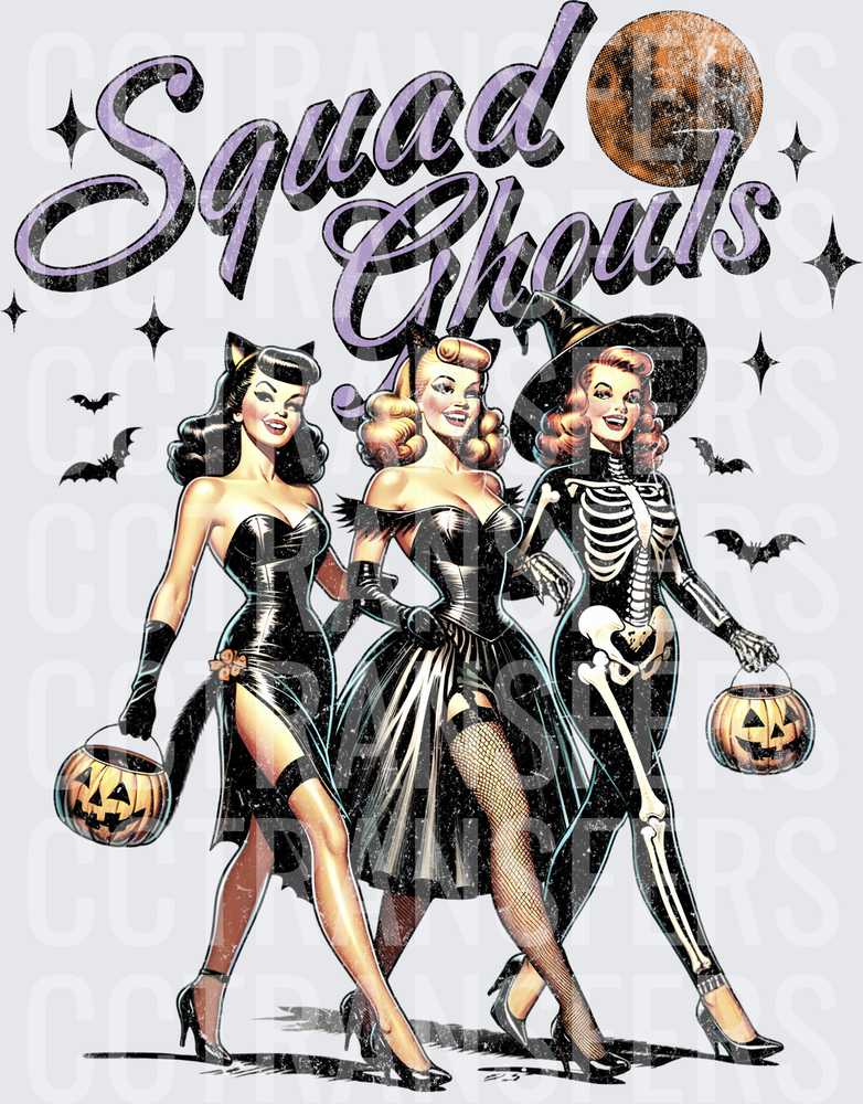 Squad Ghouls Retro Pinup Halloween Girls (DTF)