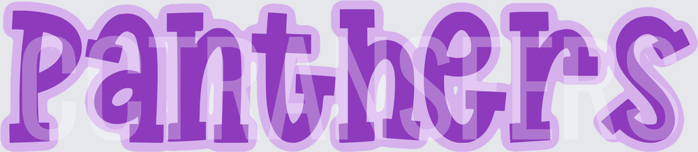 Purple Panthers Bold Varsity Text Design (DTF)