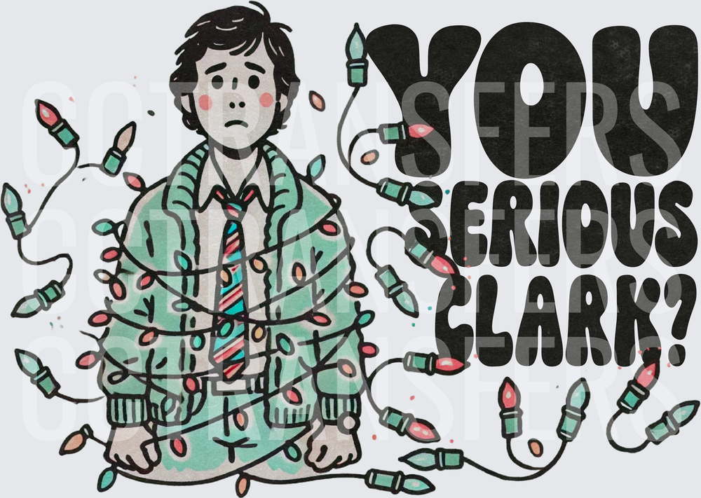 You Serious Clark Tangled Christmas Lights Man (DTF)