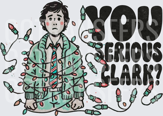 You Serious Clark Tangled Christmas Lights Man (DTF)