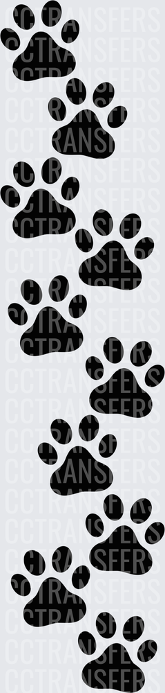 Black Paw Prints Trail Walking Pattern (DTF)