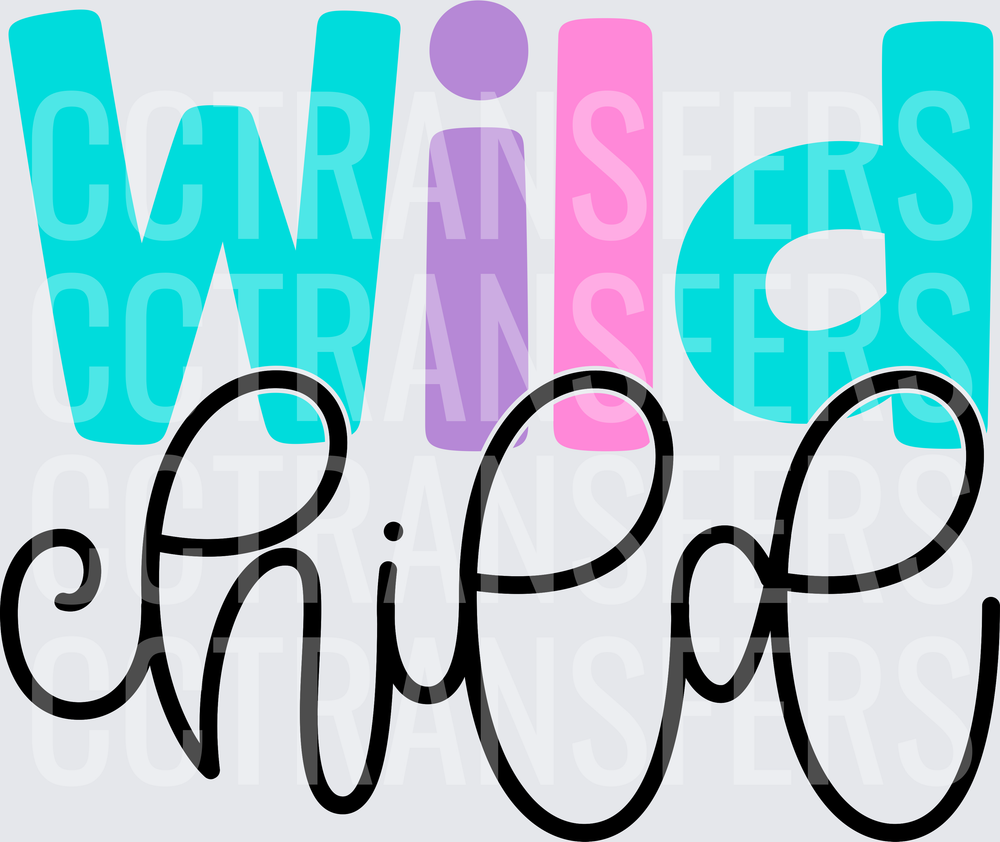 Wild Child Colorful Typography Bold Script (DTF)