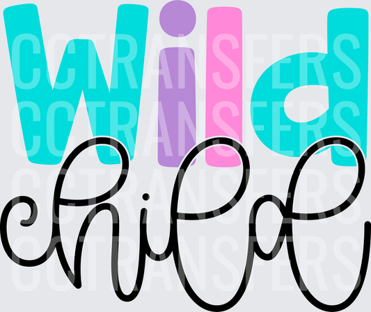 Wild Child Colorful Typography Bold Script (DTF)