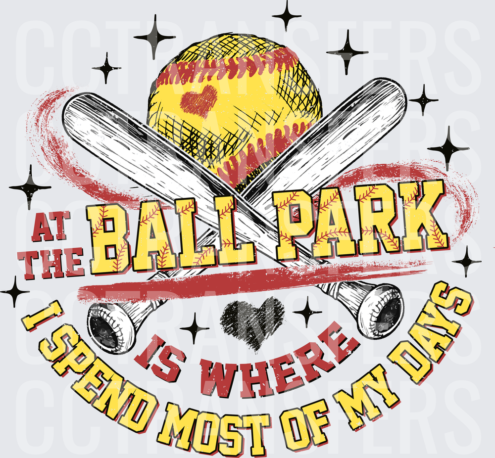 At The Ball Park Is Where I Spend Most Of My Days (DTF)