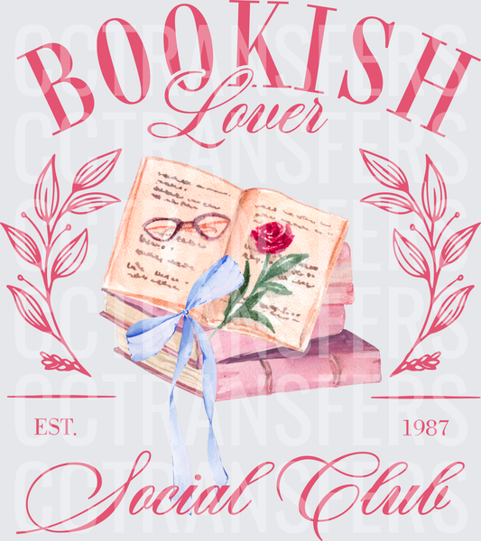 Bookish Lover Social Club Est. 1987 Stacked Books (DTF)