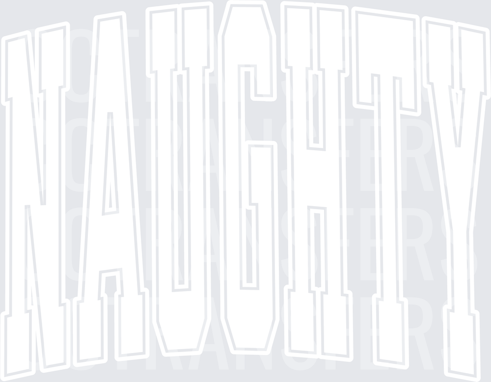 Naughty White Canvas Design (DTF)