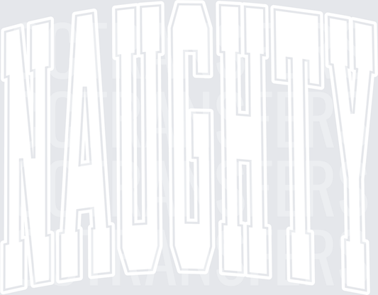 Naughty White Canvas Design (DTF)