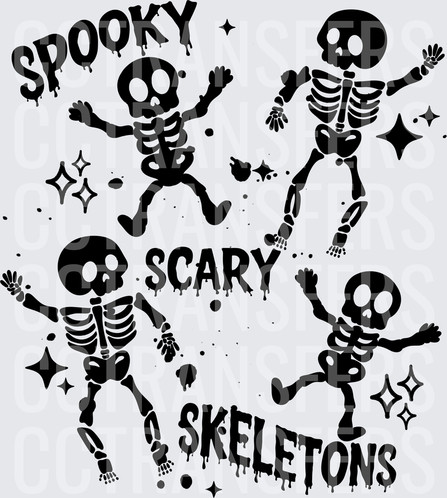 Spooky Scary Skeletons Dancing Halloween (DTF)