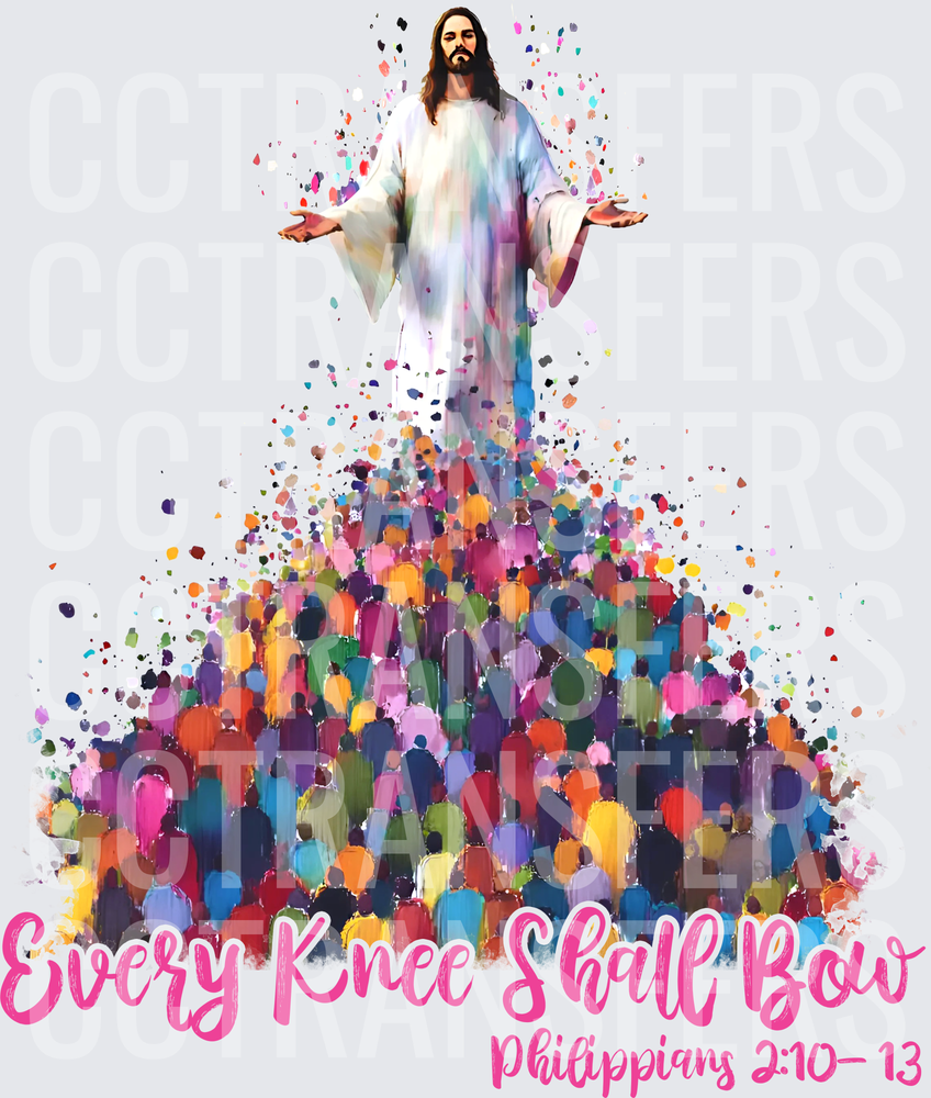 Every Knee Shall Bow Philippians 2:10-13 Colorful Crowd (DTF)