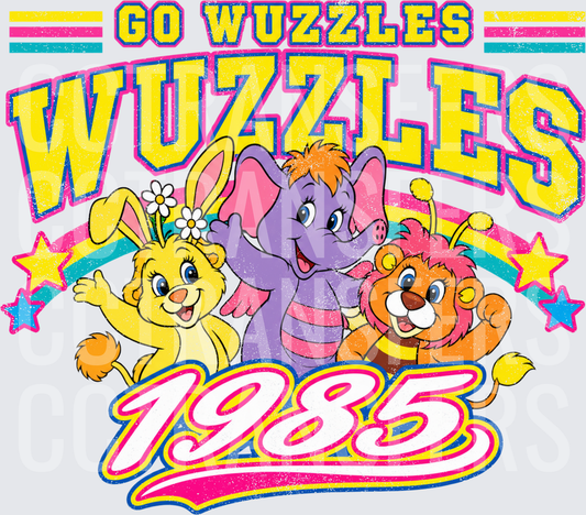 Go Wuzzles 1985 Retro Cartoon Animal Characters (DTF)