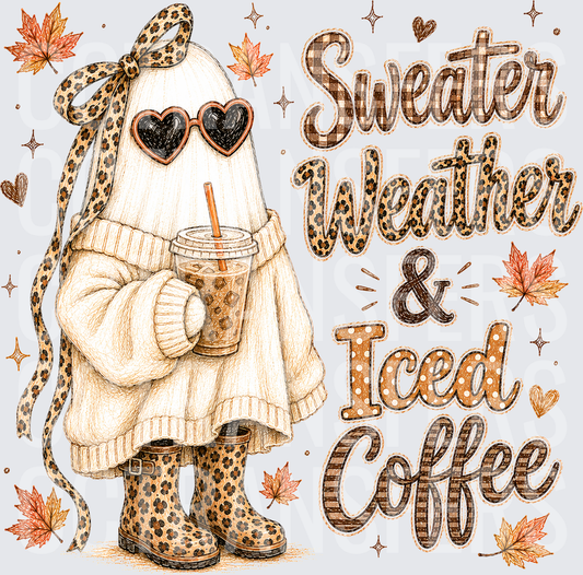 Sweater Weather & Iced Coffee Fall Ghost (DTF)