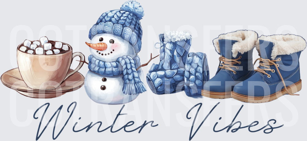 Winter Vibes Snowman Hot Cocoa Cozy Boots (DTF)