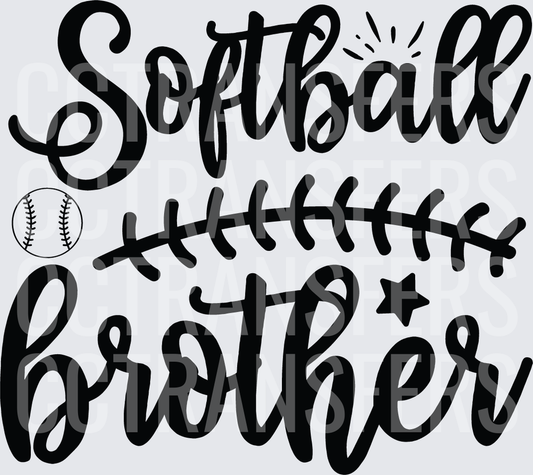 Softball Brother Script with Ball and Laces (DTF)