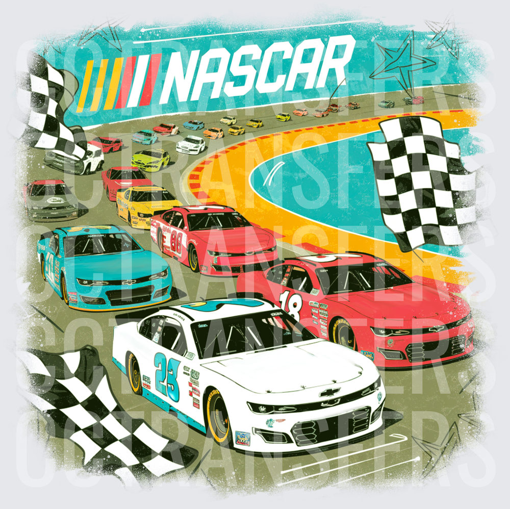 NASCAR Stock Car Racing Pack with Checkered Flags (DTF)