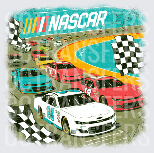 NASCAR Stock Car Racing Pack with Checkered Flags (DTF)