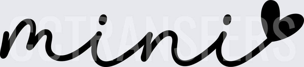 Mini Script Word with Heart Accent (DTF)