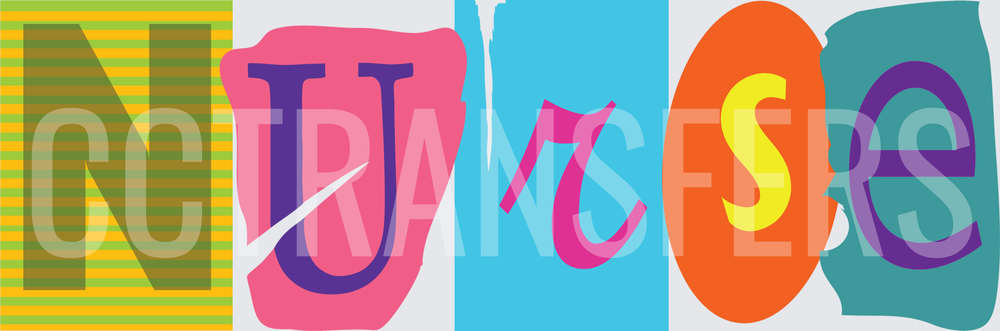 Colorful Bold Retro Nurse Lettering Design (DTF)