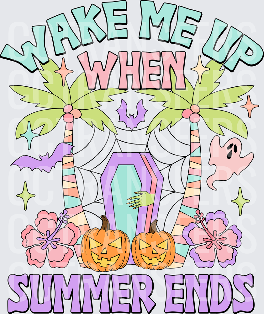 Wake Me Up When Summer Ends Halloween Tropical (DTF)