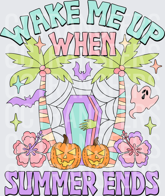 Wake Me Up When Summer Ends Halloween Tropical (DTF)