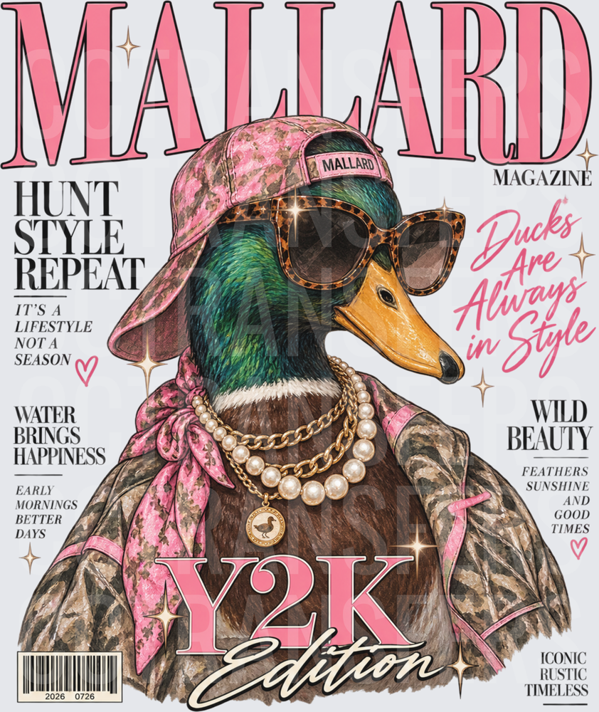 Mallard Magazine Y2K Edition Fashionable Duck (DTF)