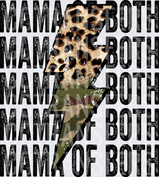 Mama Of Both Leopard Camo Lightning Bolt (DTF)