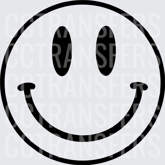 Black and White Classic Smiley Face (DTF)