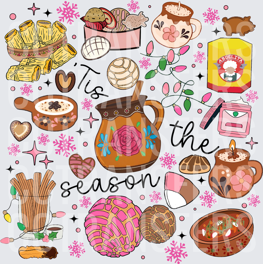 Tis The Season Mexican Holiday Food Collage (DTF)