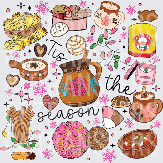 Tis The Season Mexican Holiday Food Collage (DTF)