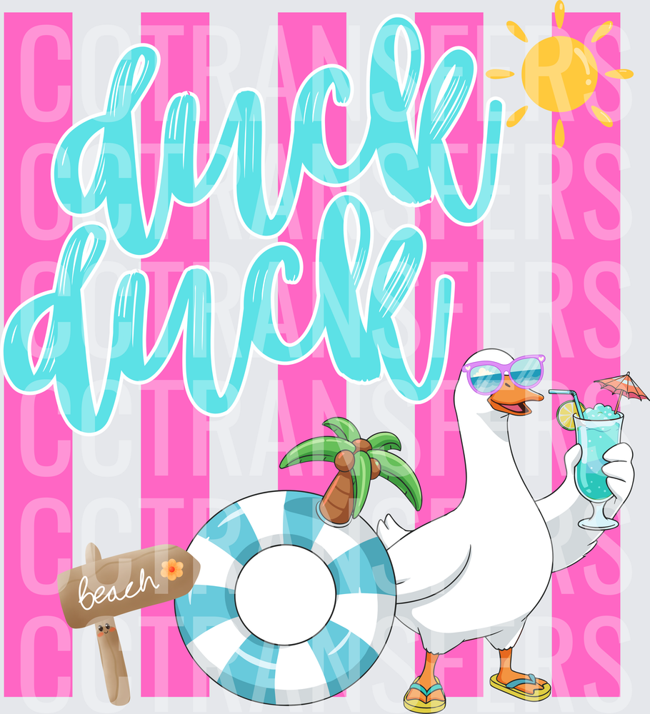 Duck Duck Goose Beach Vacation Tropical Summer Vibes (DTF)