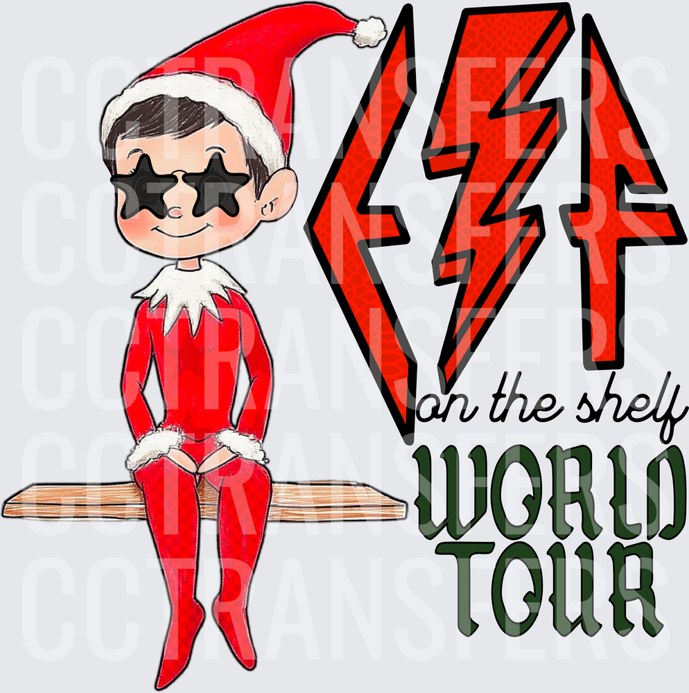 Elf On The Shelf World Tour Rock Lightning Bolt (DTF)