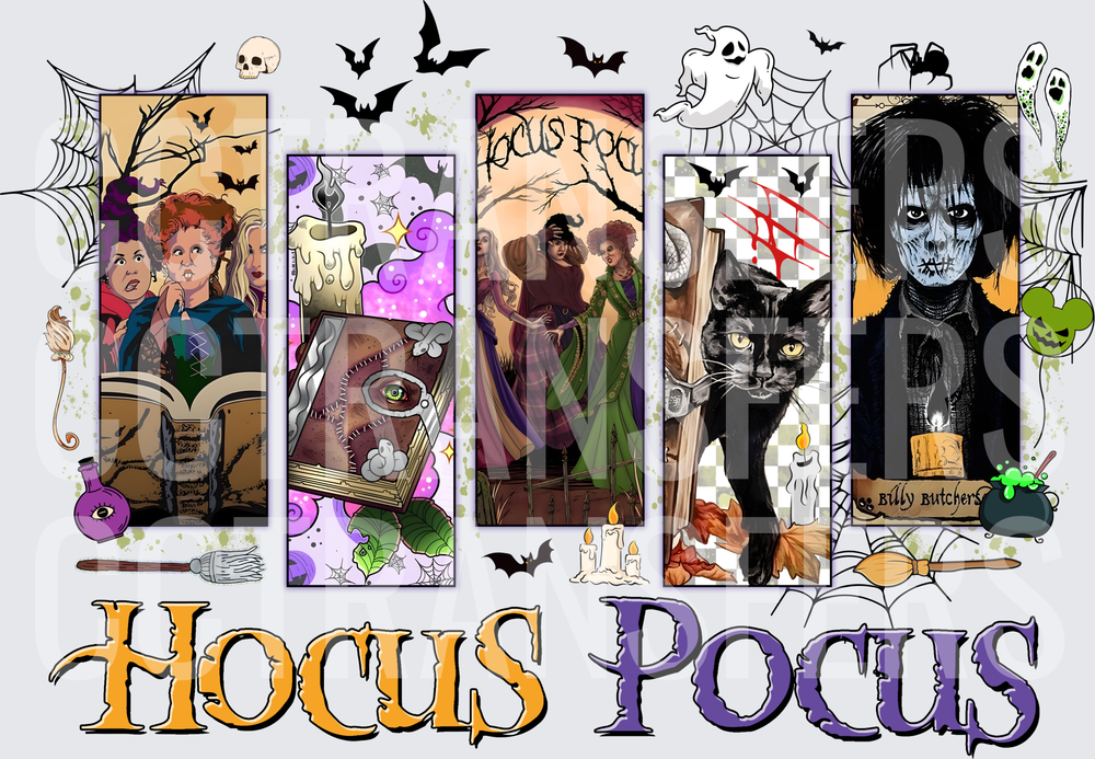 Hocus Pocus Witch Sisters Halloween Panel Design (DTF)