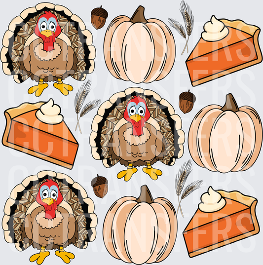 Thanksgiving Turkey Pumpkin Pie Acorn Wheat Bundle (DTF)