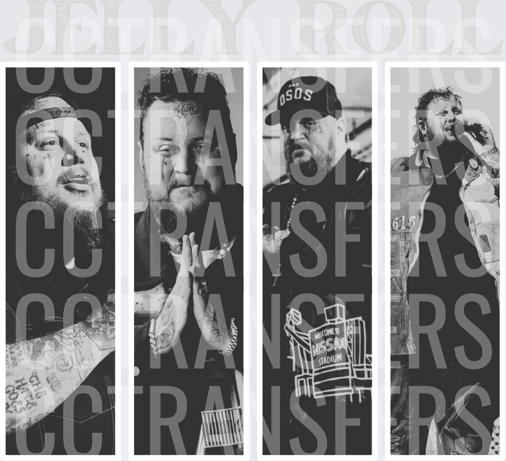 Jelly Roll Four Photo Black and White Collage (DTF)