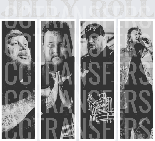 Jelly Roll Four Photo Black and White Collage (DTF)