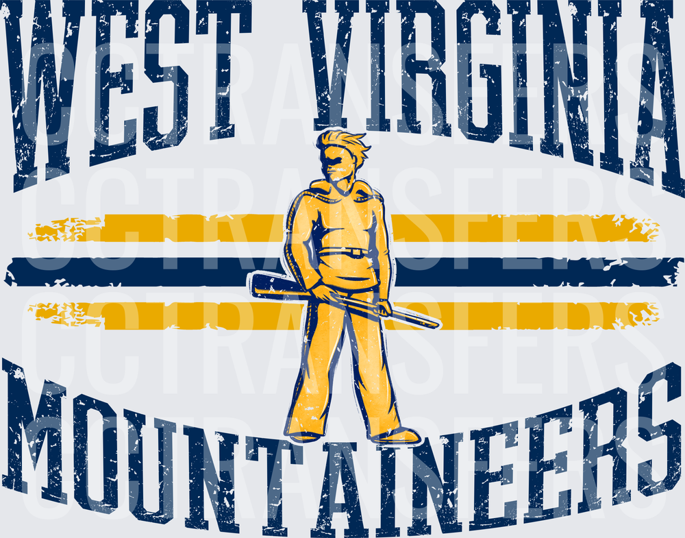 Mountaineer Mascot Vintage Distressed Spirit Design (DTF)