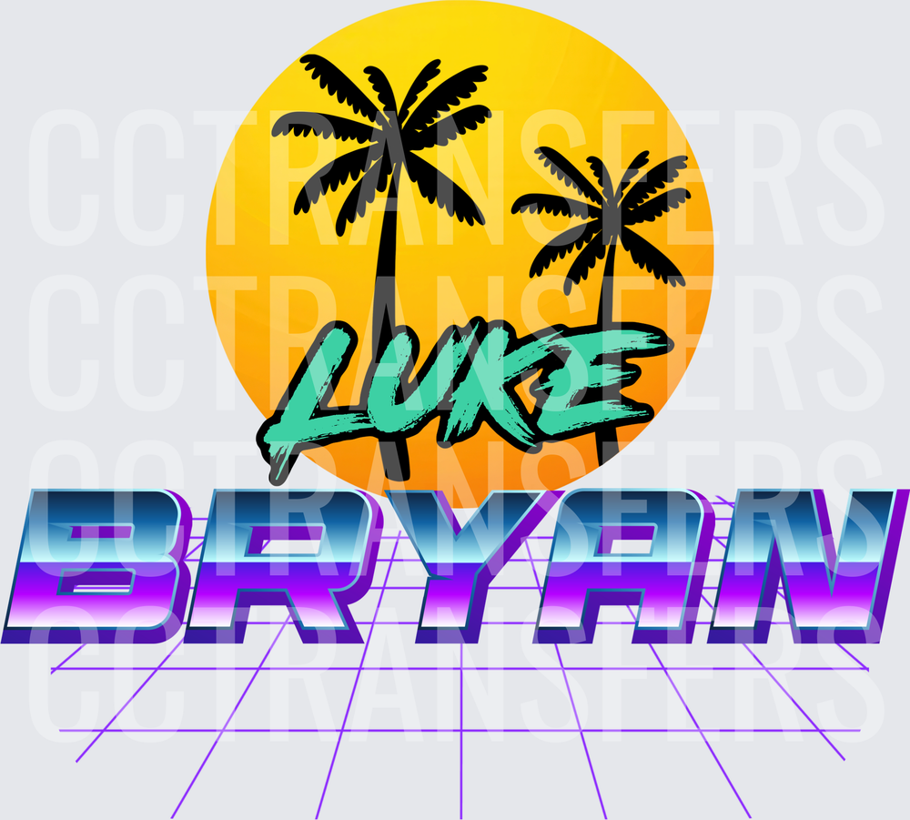 Retro 80s Synthwave Palm Tree Sunset (DTF)