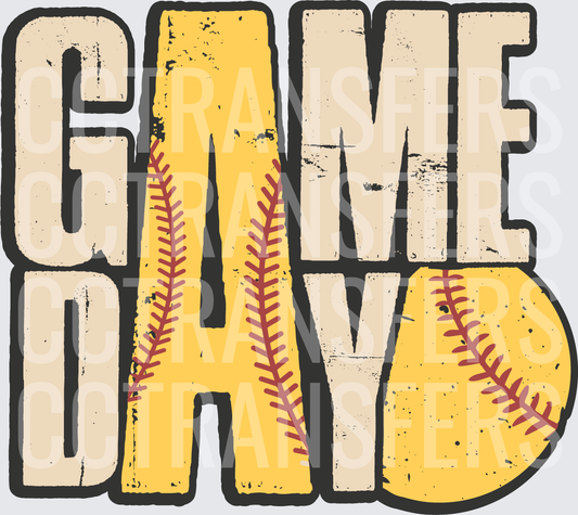 Game Day Distressed Softball Graphic (DTF)