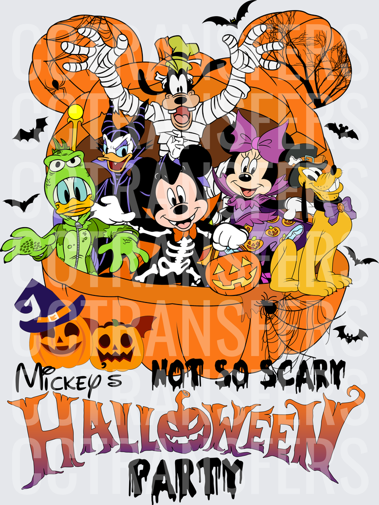 Not So Scary Halloween Party Cartoon Characters (DTF)