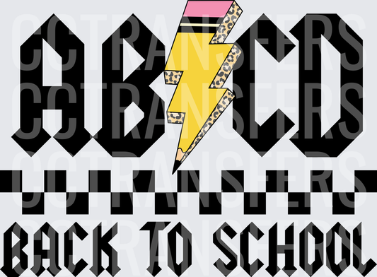ABCD Back To School Rock Lightning Pencil Leopard (DTF)