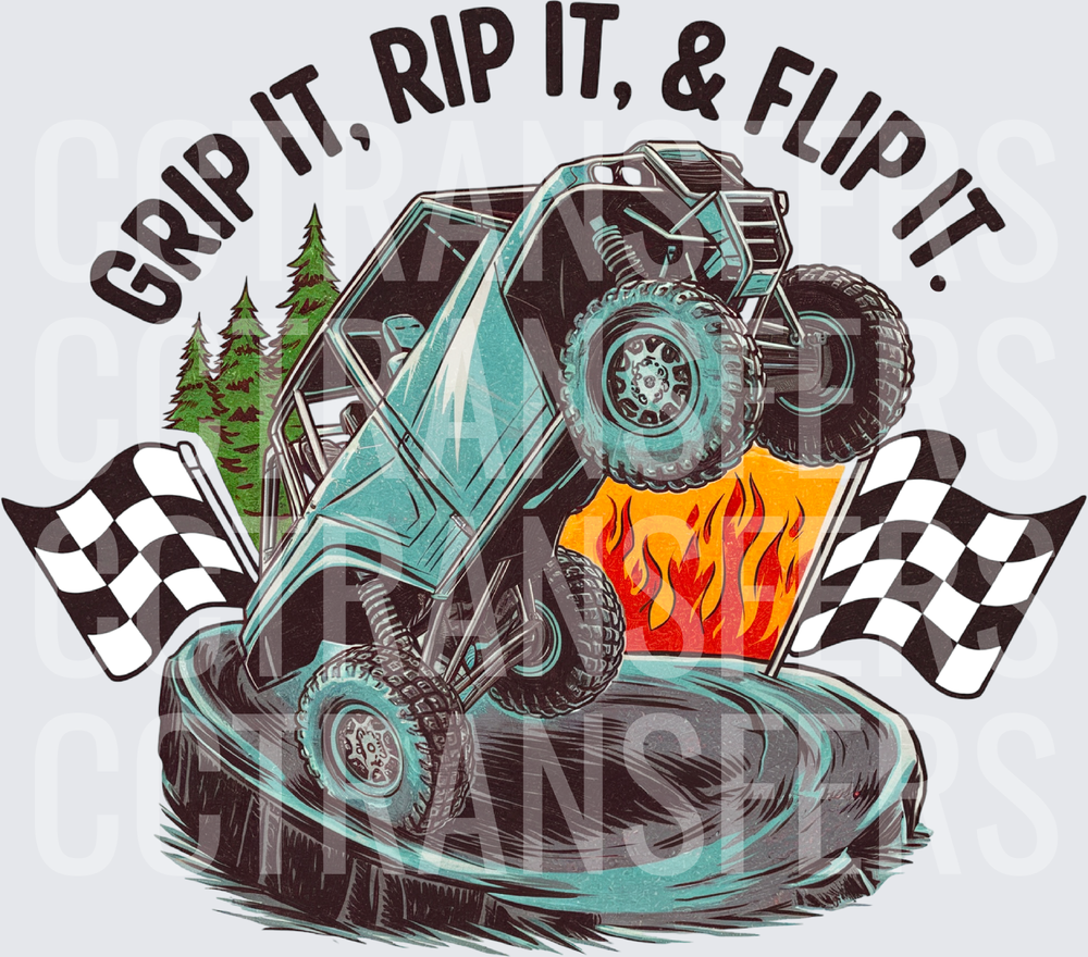 Grip It Rip It & Flip It Off-Road UTV Flames (DTF)