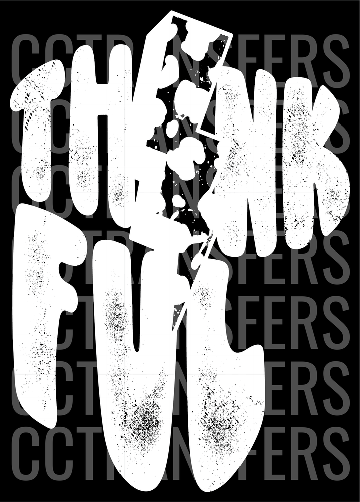 Thankful Distressed Grunge Bold Typography (DTF)