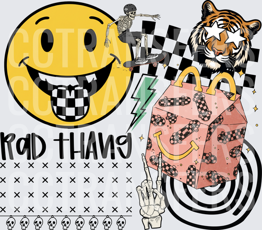 Rad Thang Skate Smiley Tiger Skeleton Checkered (DTF)