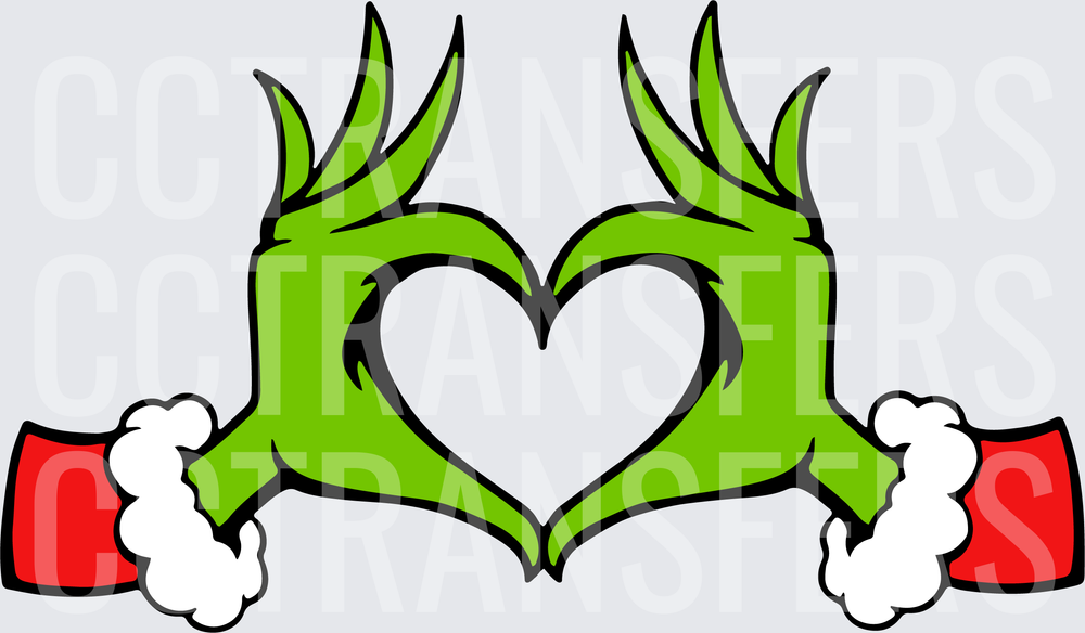 G-Man Green Furry Hands Forming Heart Shape (DTF)