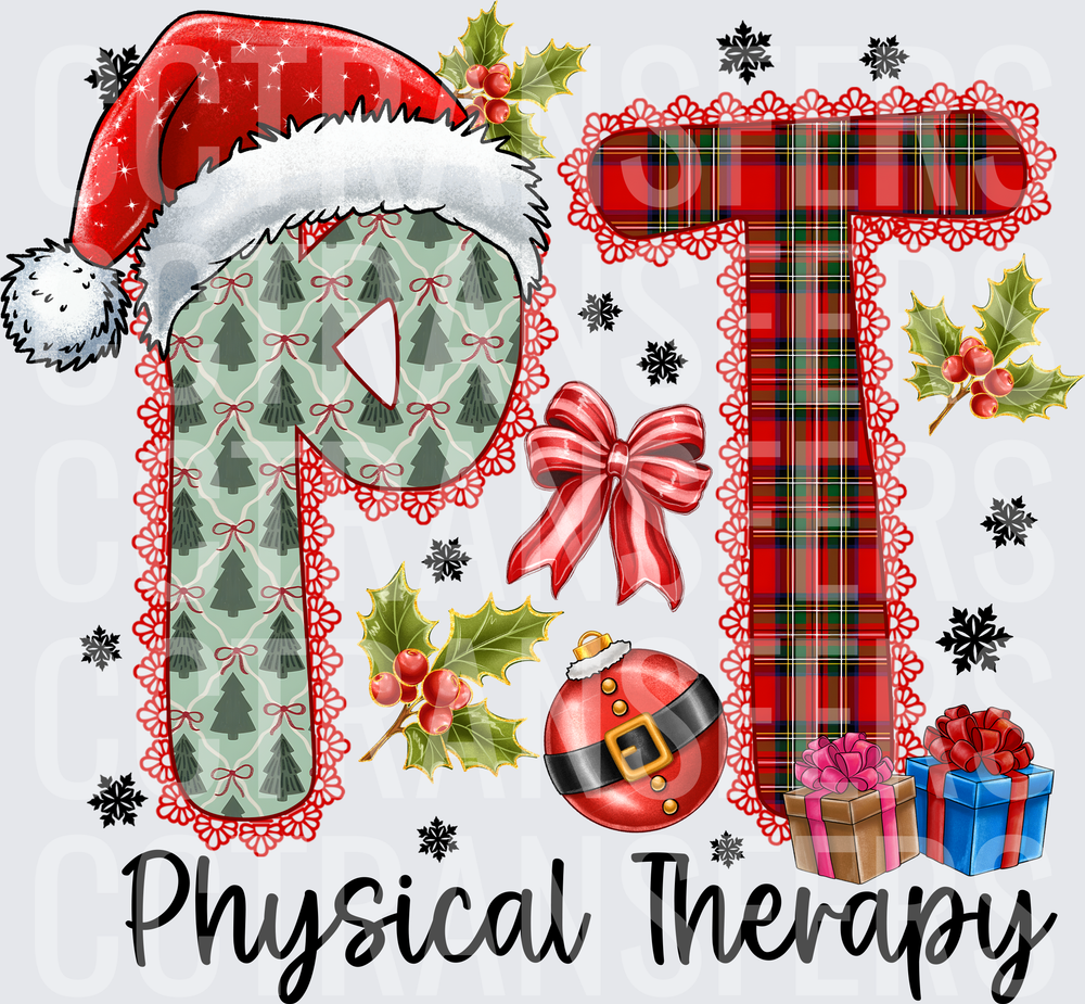 Christmas Physical Therapy PT Santa Hat Holiday (DTF)