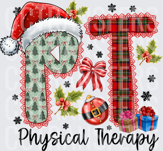Christmas Physical Therapy PT Santa Hat Holiday (DTF)