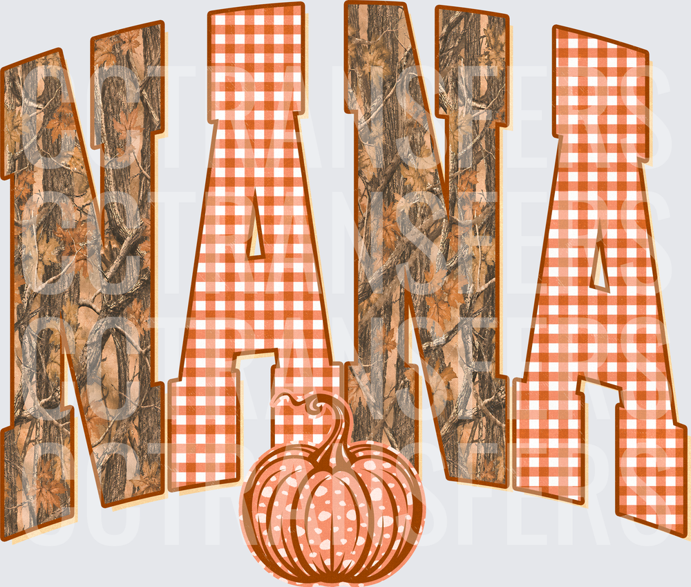 Nana Fall Camo Gingham Pumpkin (DTF)