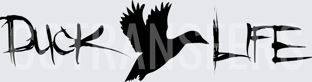 Duck Life Flying Duck Silhouette Bold Text (DTF)