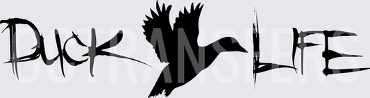 Duck Life Flying Duck Silhouette Bold Text (DTF)
