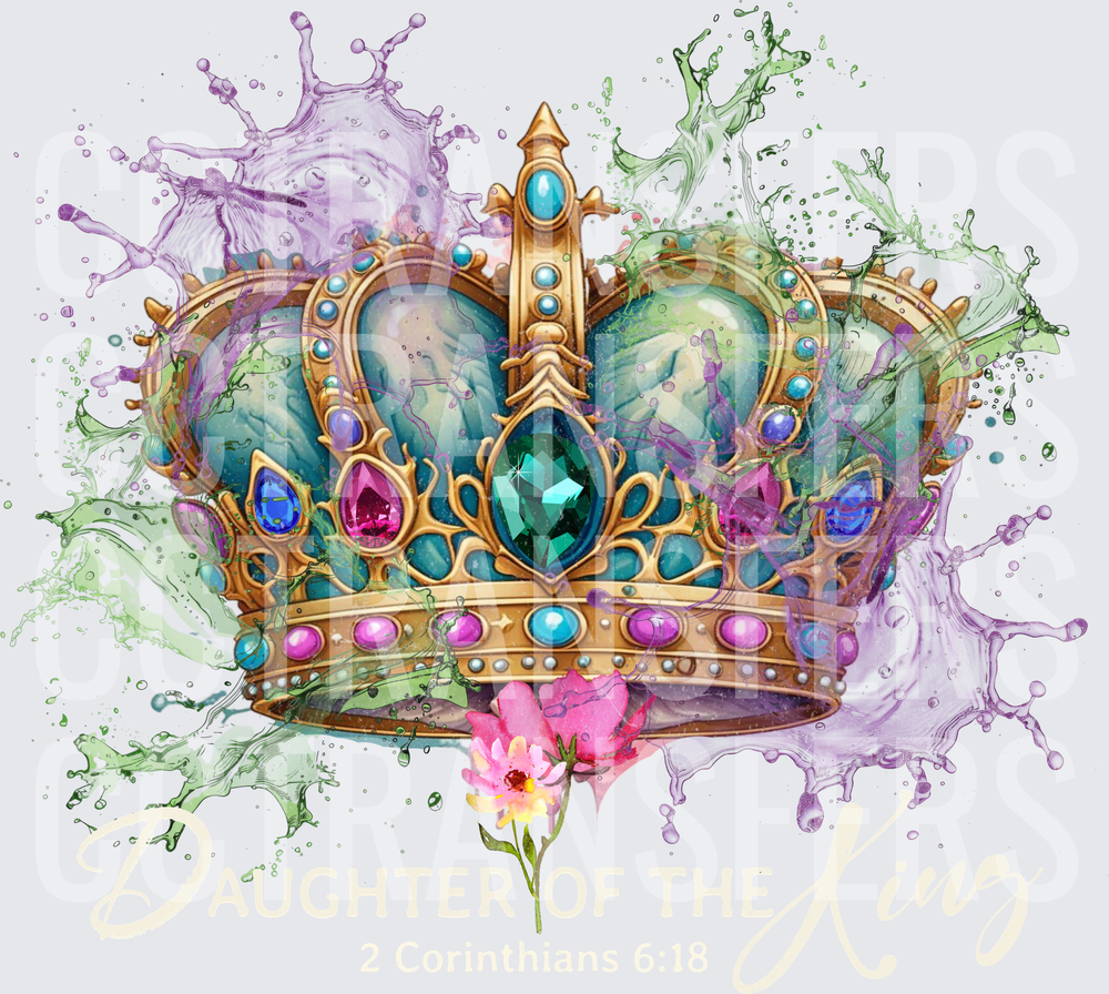 Daughter of the King 2 Corinthians 6:18 Jeweled Crown (DTF)
